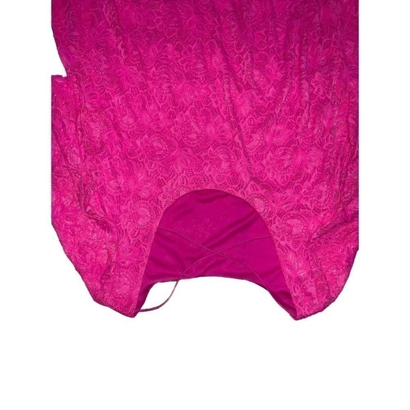 Badgley Mischka Lace Pattern Mini Dress Pink Size Large - Picture 11 of 13